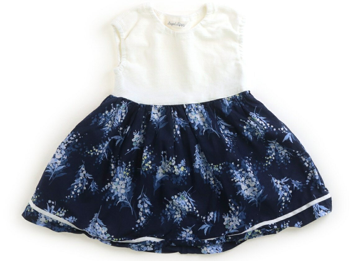 Rakuten - エンゼルスター Angel Star ワンピース 95 女の子 ホワイト・ネイビー×花柄 子供服 ベビー服 キッズ アウトレット ユーズド 【中古】キッズ・ベビー・マタニティ