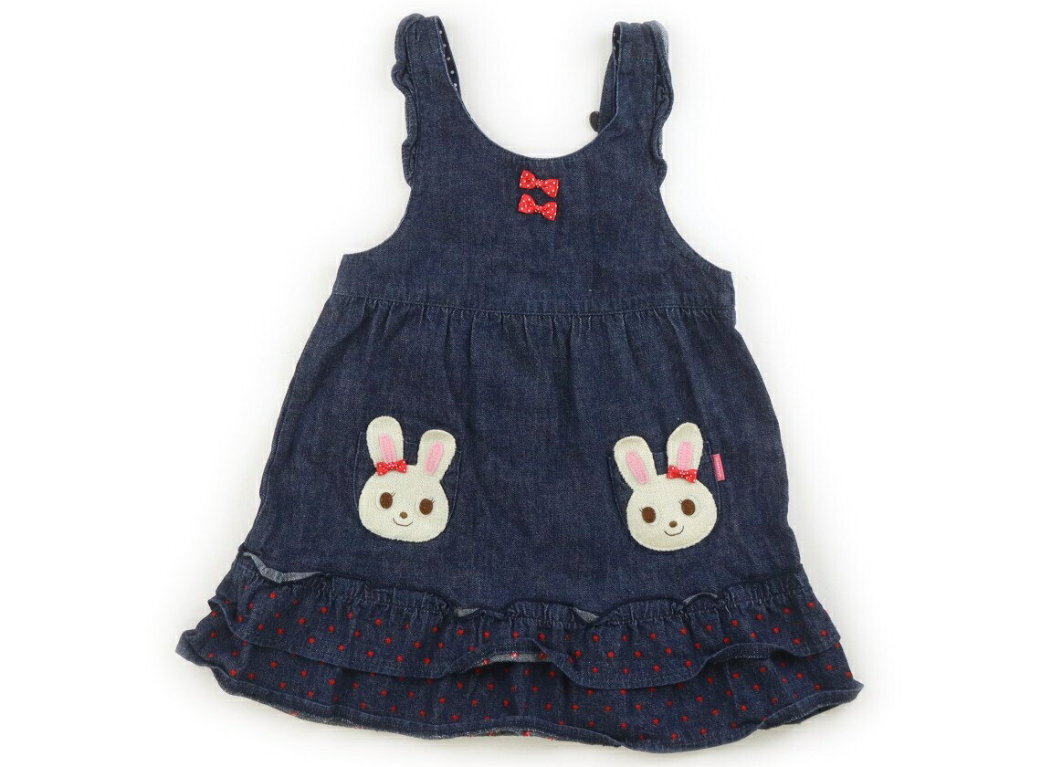 ミキハウス miki HOUSE ジャンパースカート 100 女の子 インディゴブルー 子供服 ベビー服 キッズ アウトレット ユーズド 【中古】キッズ・ベビー・マタニティ