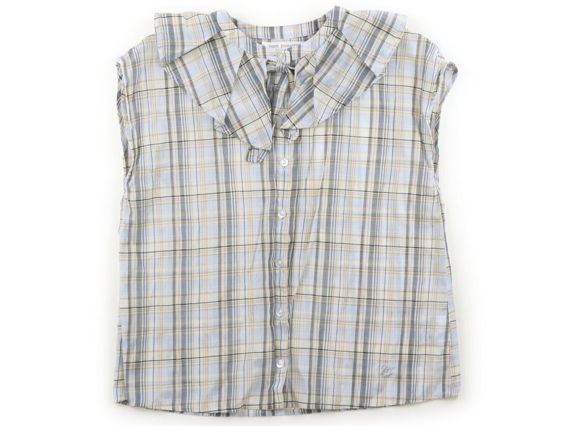 ポンポネット pom ponette シャツ・ブラウス 150 女の子 グレー系チェック 子供服 ...
