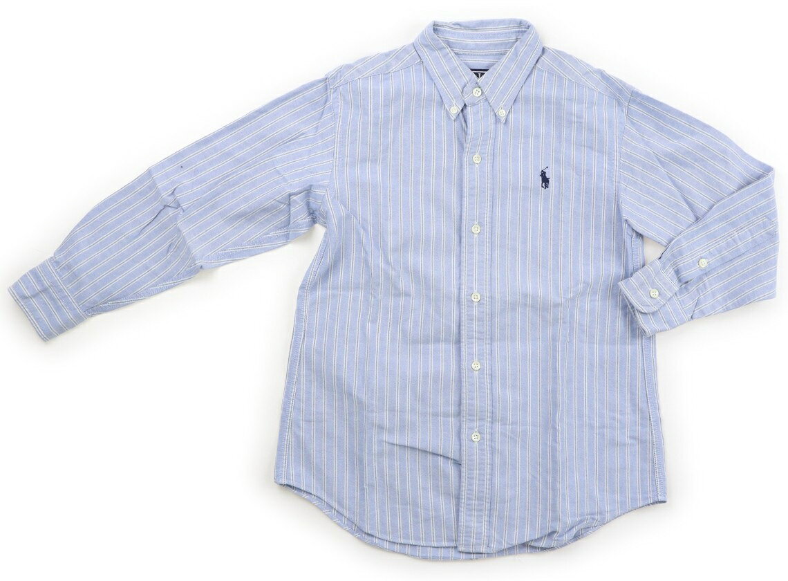 ポロラルフローレン POLO RALPH LAUREN シャツ・ブラウス 140 男の子 ライトブルー、白ストライプ 子供服 ベビー服 キッズ アウトレット ユーズド 【中古】キッズ・ベビー・マタニティ