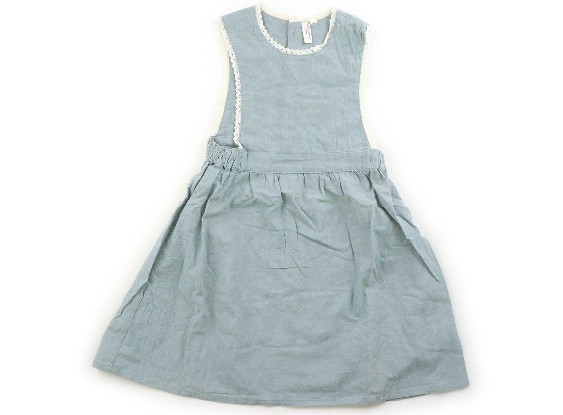 ラーゴム Lagom ジャンパースカート 130 女の子 グリーン、アイボリーのレース 子供服 ベビー服 キッズ アウトレット ユーズド 【中古】キッズ・ベビー・マタニティ
