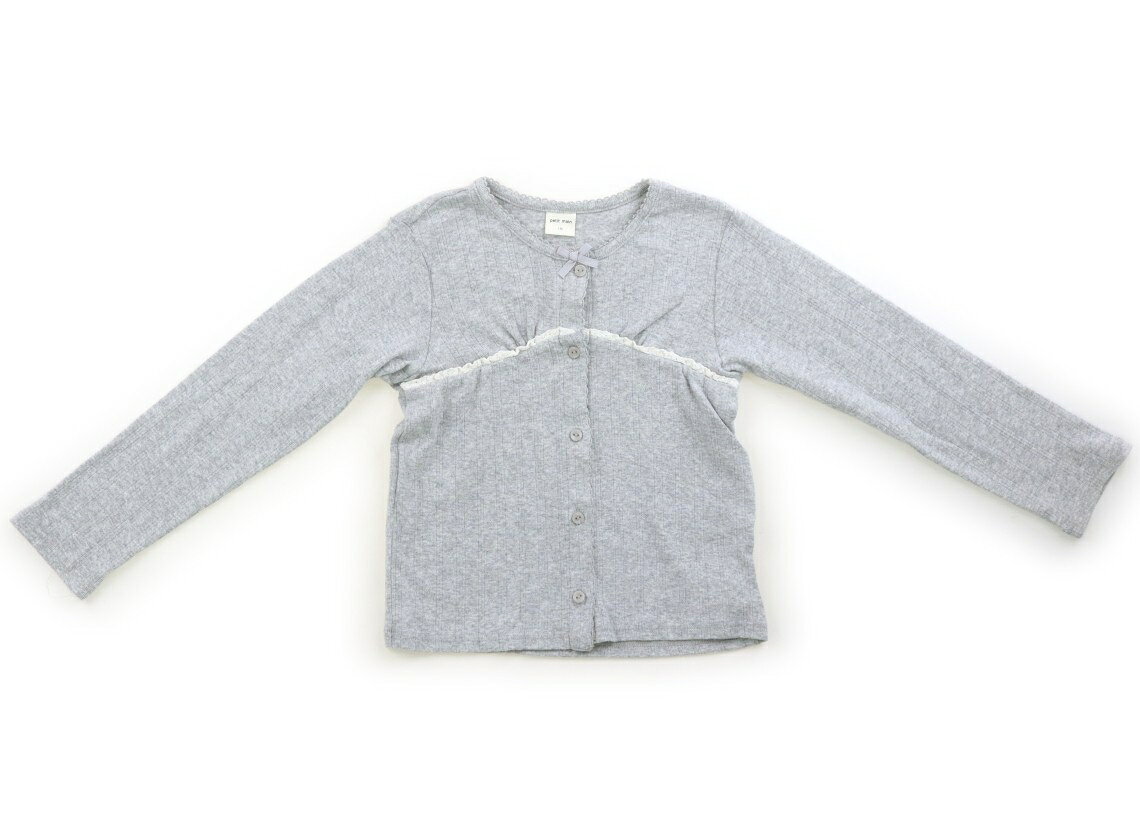 プティマイン petit main カーディガン 120 女の子 グレー、レース 子供服 ベビー服 キッズ アウトレット ユーズド キッズ・ベビー・マタニティ