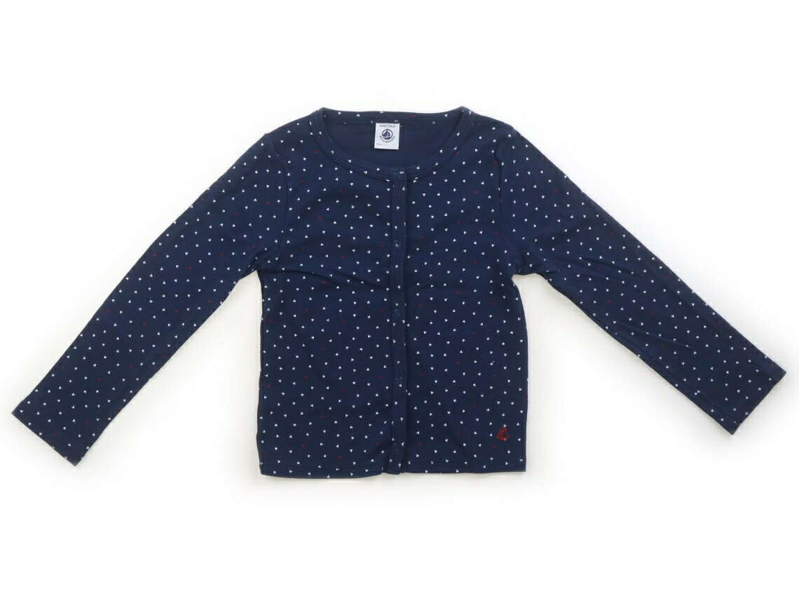 プチバトー PETIT BATEAU カーディガン 110 女の子 ハート柄ネイビーホワイト 子供服 ベビー服 キッズ アウトレット ユーズド 【中古】キッズ・ベビー・マタニティ