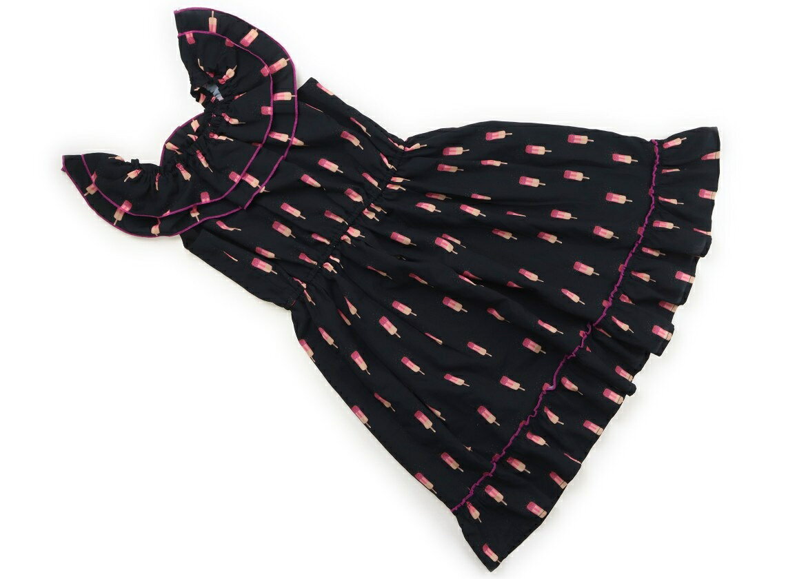 ケイトスペード Kate Spade ワンピース 140 女の子 ブラック・ピンクアイス 子供服 ベビー服 キッズ アウトレット ユーズド キッズ・ベビー・マタニティ