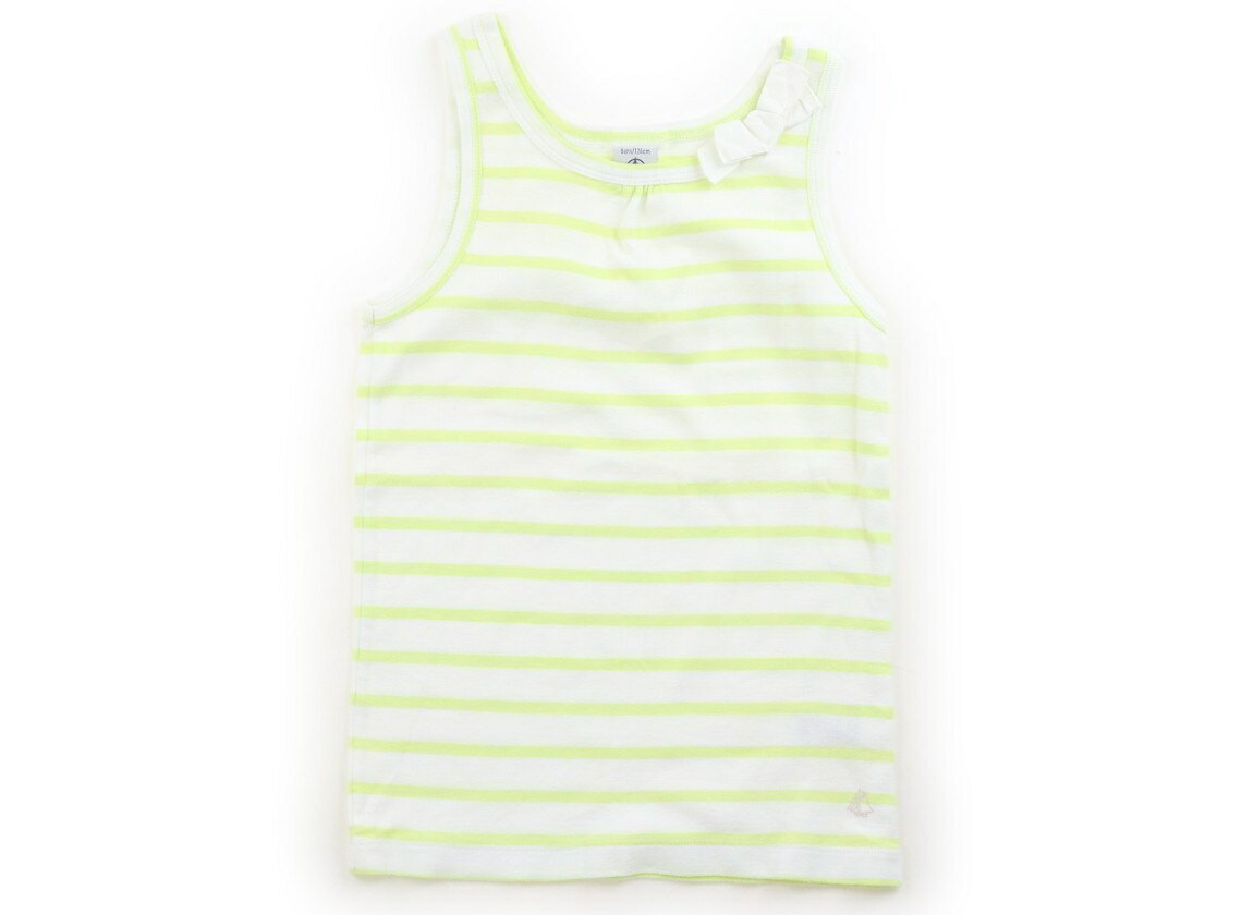 Petit Bateau Tank Top/Camisole, Size 120, Girls, Spring Green/Off-White/Striped, Children's Clothing, Baby Clothing, Kids, Outlet, Used [Pre-owned] Kids, Baby, Maternity