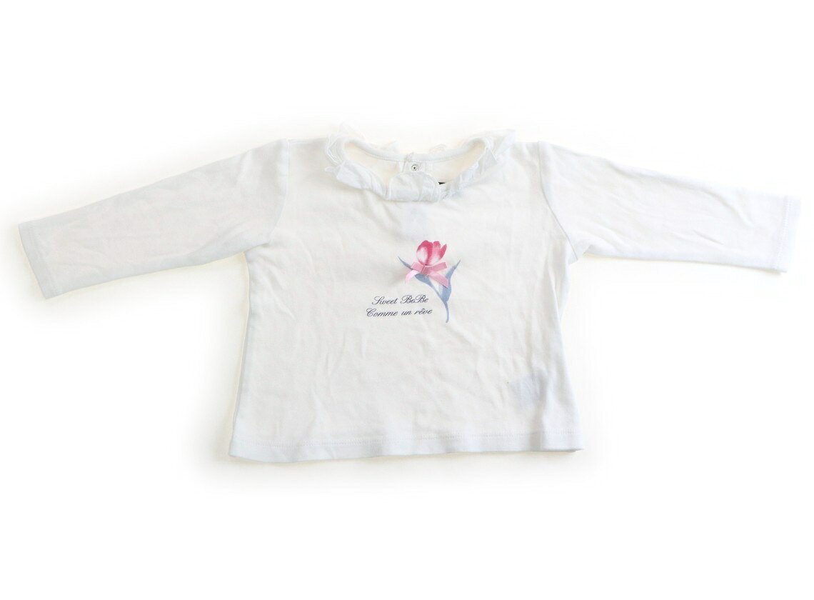 　ブランド 　BeBe(べべ) 　カテゴリー 　Tシャツ・カットソー 　サイズ 　90サイズ 　色 　白・チューリップ 　状態 　★★（返品不可） 　記名 　なし 　ジャンル 　Girl ヨレ感あり。襟ぐり周り、袖口、胸元に薄っすらとした黄ばみ汚れがありますが外遊びや洗い替え用にいかがでしょうか？ ＊【状態】【サイズ】に関しての詳しい説明はこちら