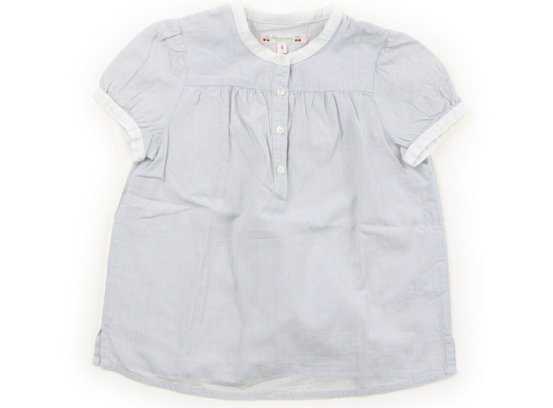 ボンポワン bonpoint チュニック 100 女の子 ライトグレー、白 子供服 ベビー服 キッズ アウトレット ユーズド キッズ・ベビー・マタニティ