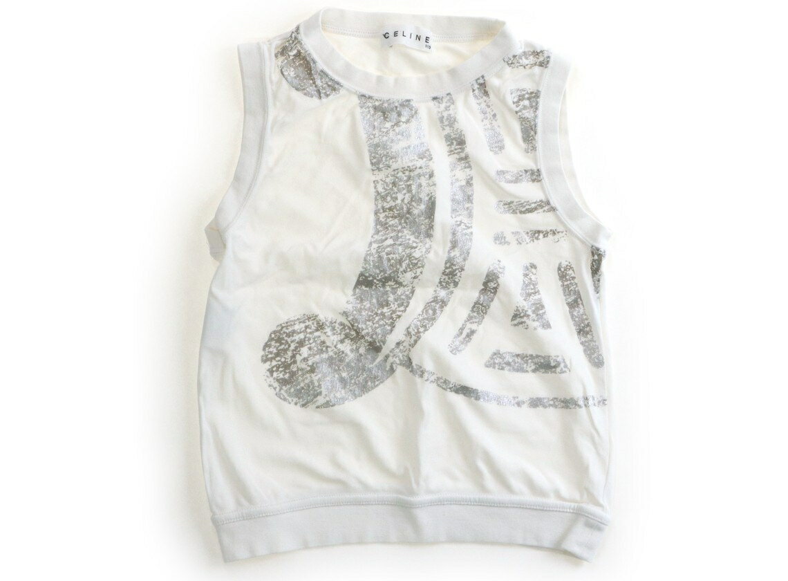 Celine tank top/camisole, size 110, girls', off-white/silver, children's clothing, baby clothes, kids' clothing, outlet, used. [Pre-owned] Kids, Baby, Maternity