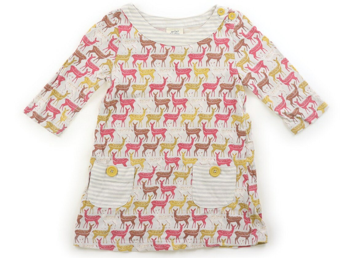 ボーデン Mini Boden ワンピース 110 女の子 ライトグレー、鹿柄 子供服 ベビー服 キッズ アウトレット ユーズド キッズ・ベビー・マタニティ
