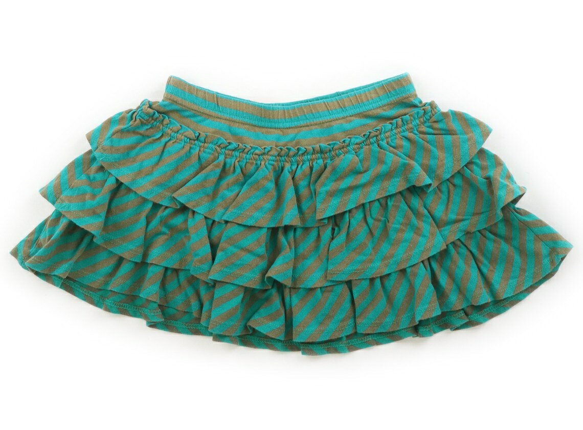 ボーデン Mini Boden スカート 110 女の子 グリーン・ベージュストライプ、フリル 子供服 ベビー服 キッズ アウトレット ユーズド キッズ・ベビー・マタニティ