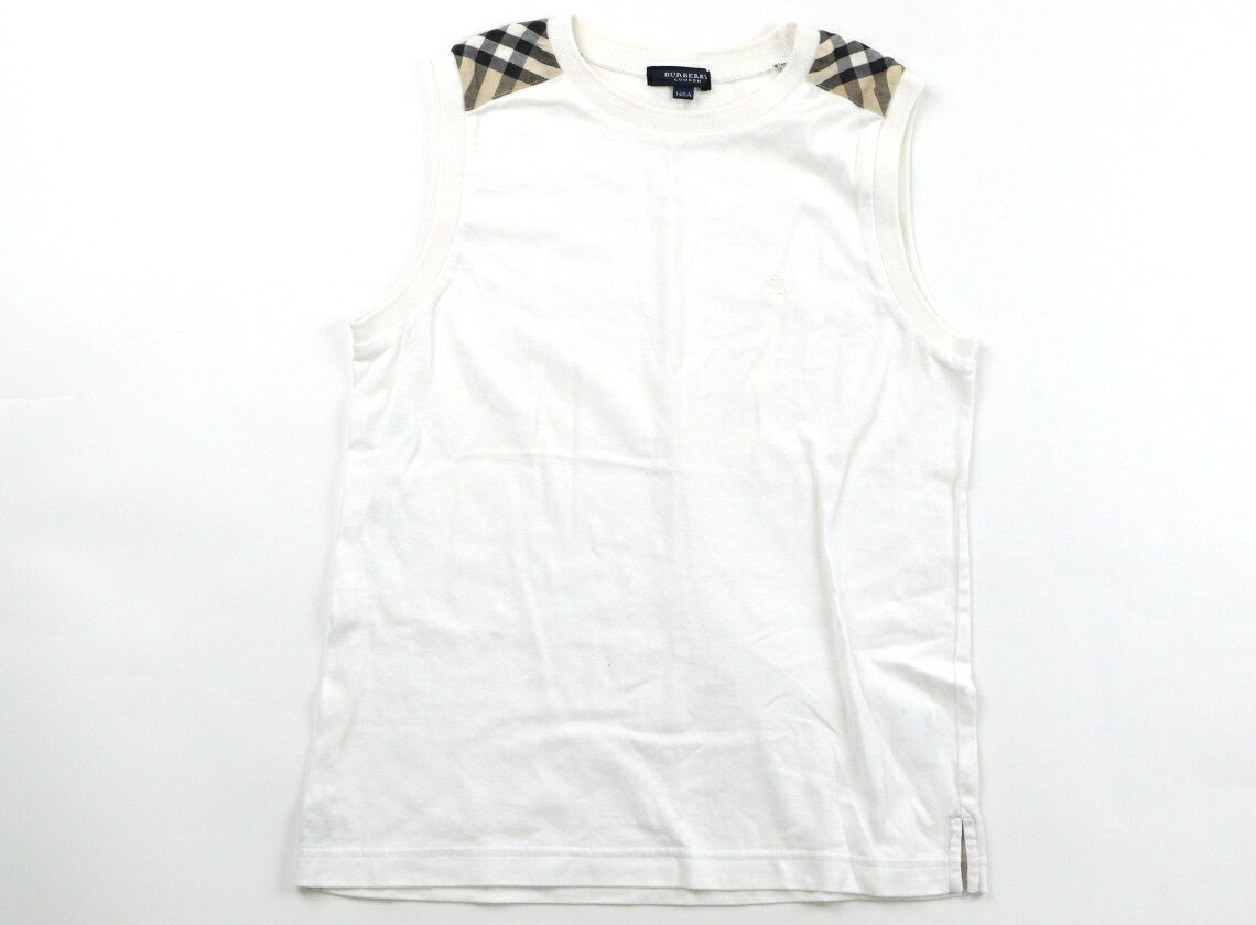 バーバリー BURBERRY Tシャツ・カットソー 140 男の子 ホワイトチェック柄ベージュブラック 子供服 ベビー服 キッズ アウトレット ユーズド 【中古】キッズ・ベビー・マタニティ