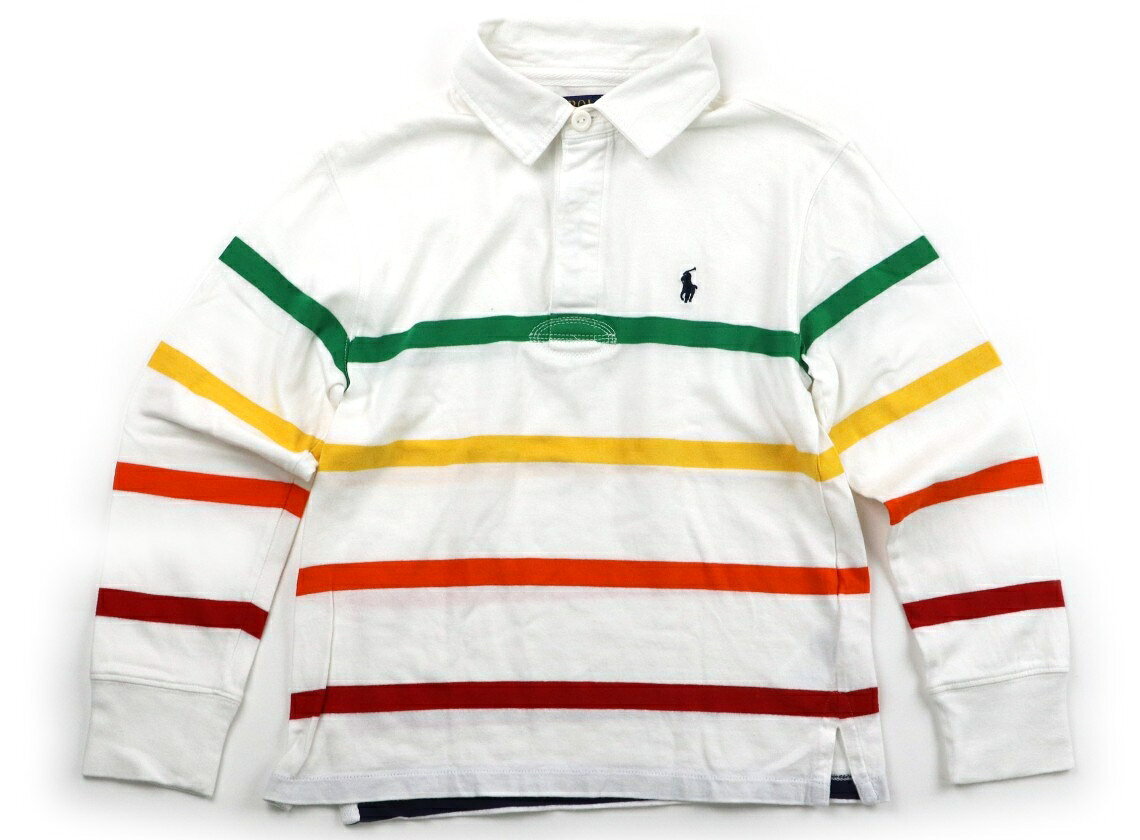 ポロラルフローレン POLO RALPH LAUREN Tシャツ・カットソー 140 男の子 ホワイト・マルチボーダー 子供服 ベビー服 キッズ アウトレット ユーズド 【中古】キッズ・ベビー・マタニティ