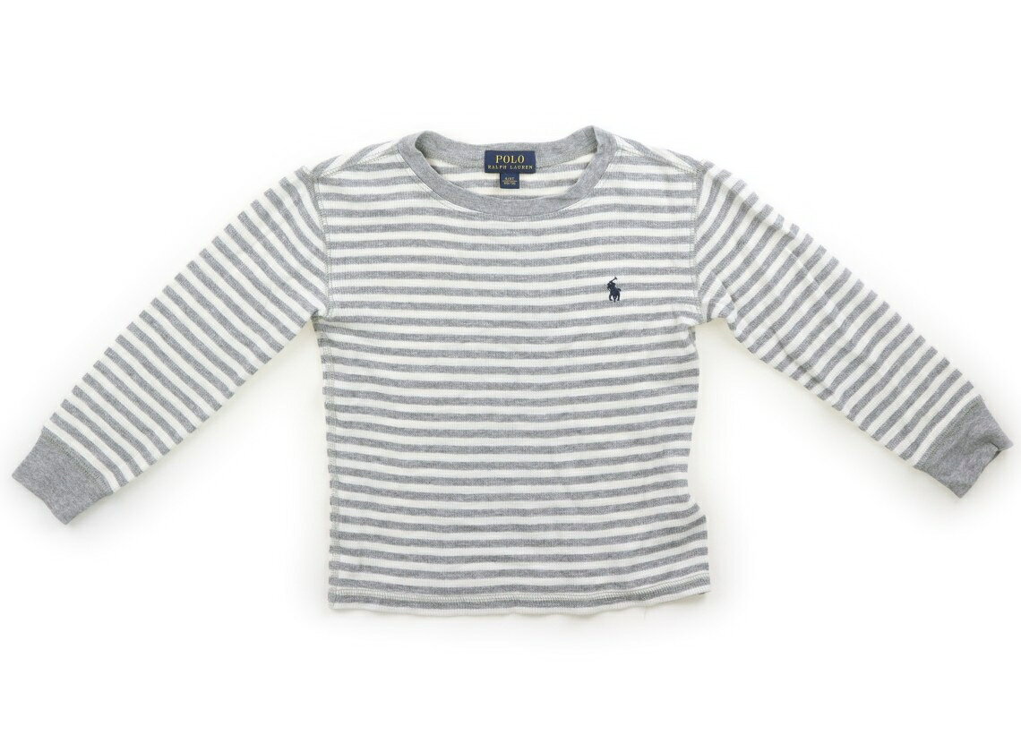 ポロラルフローレン POLO RALPH LAUREN Tシャツ・カットソー 110 男の子 グレー・ホワイトボーダー 子供服 ベビー服 キッズ アウトレット ユーズド 【中古】キッズ・ベビー・マタニティ