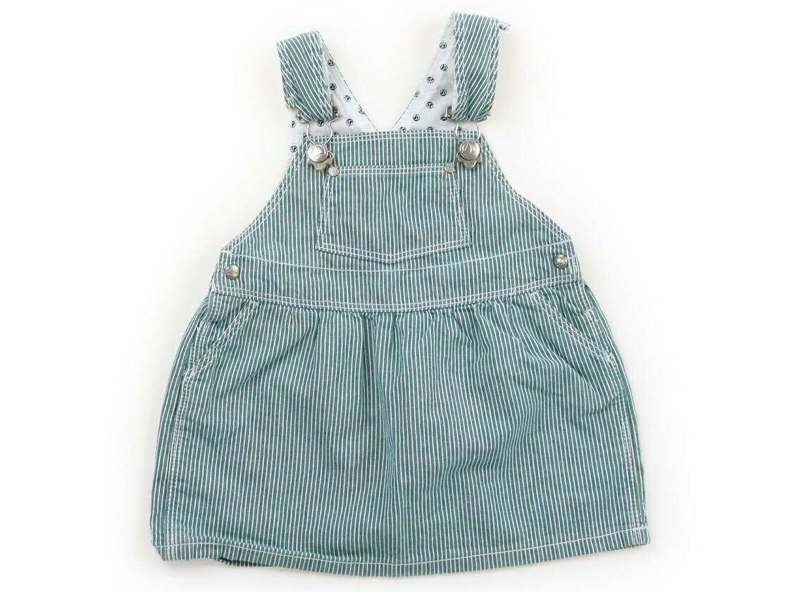 プチバトー PETIT BATEAU ジャンパースカート 70 女の子 ヒッコリーストライプ 子...