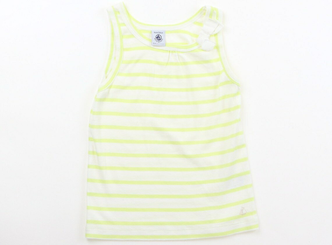 　ブランド 　PETIT BATEAU(プチバトー) 　カテゴリー 　タンクトップ・キャミソール 　サイズ 　110サイズ 　色 　イエロー・ホワイト 　状態 　★★★★ 　記名 　なし 　ジャンル 　Girl 6ans/114cmサイズ表記。透け感ある生地で、使用感あまりない美品です。 ＊【状態】【サイズ】に関しての詳しい説明はこちら