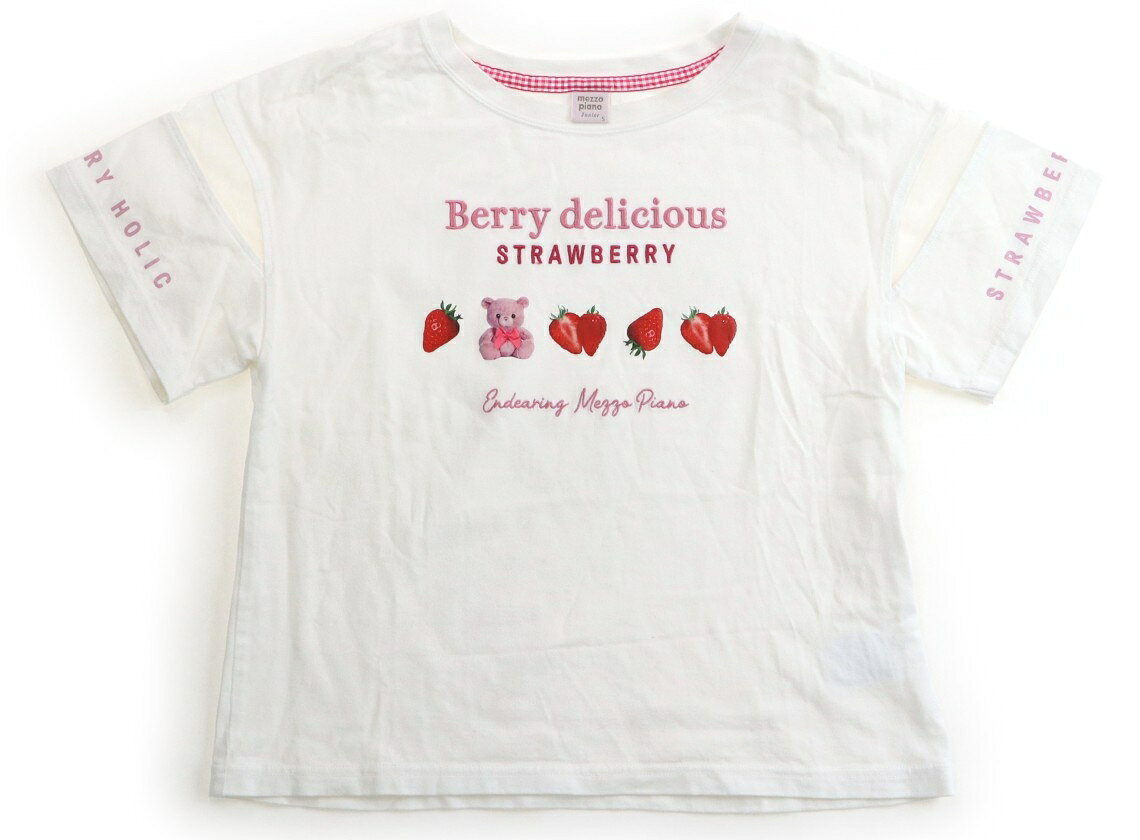 　ブランド 　mezzo piano(メゾピアノ) 　カテゴリー 　Tシャツ・カットソー 　サイズ 　140サイズ 　色 　ホワイト・いちご 　状態 　★★★ 　記名 　なし 　ジャンル 　Girl 実際のサイズ表記はSです。袖にチュール地の箇所があります。シワ感・若干毛羽立ちがありますがまだお使い頂けそうです。 ＊【状態】【サイズ】に関しての詳しい説明はこちら