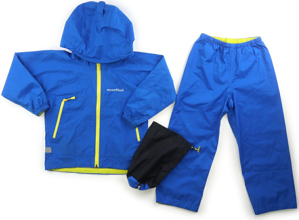 モンベル mont-bell レインコート・レインハット 110 男の子 ブルー、黄色 子供服 ベビー服 キッズ アウトレット ユーズド 【中古】キッズ・ベビー・マタニティ