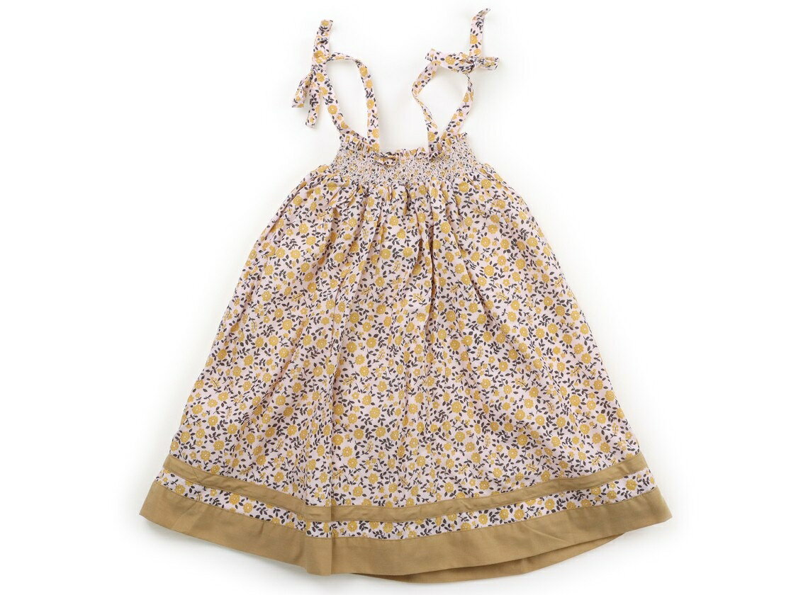 プティマイン petit main ジャンパースカート 100 女の子 ピンク・ベージュ・花柄 子供服 ベビー服 キッズ アウトレット ユーズド 【中古】キッズ・ベビー・マタニティ