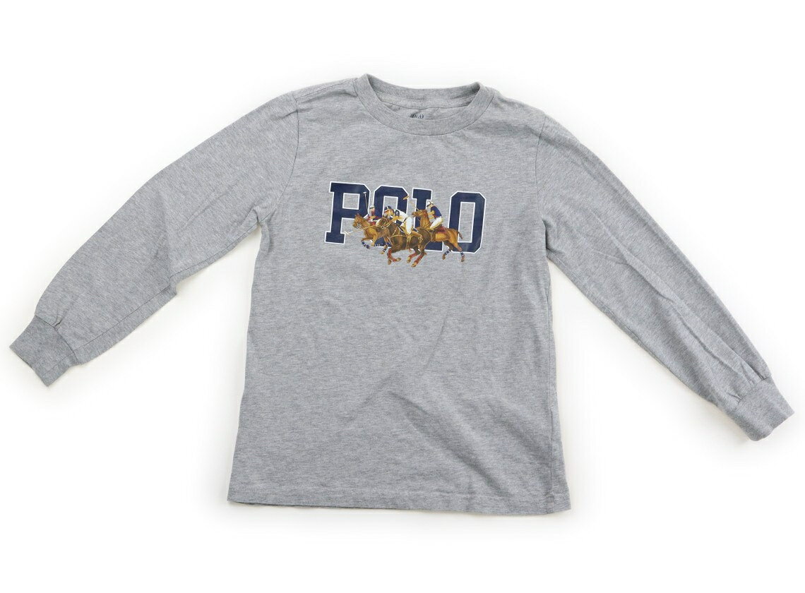 ポロラルフローレン POLO RALPH LAUREN Tシャツ・カットソー 130 男の子 ライトグレー・ネイビー・ポニー 子供服 ベビー服 キッズ アウトレット ユーズド 【中古】キッズ・ベビー・マタニティ