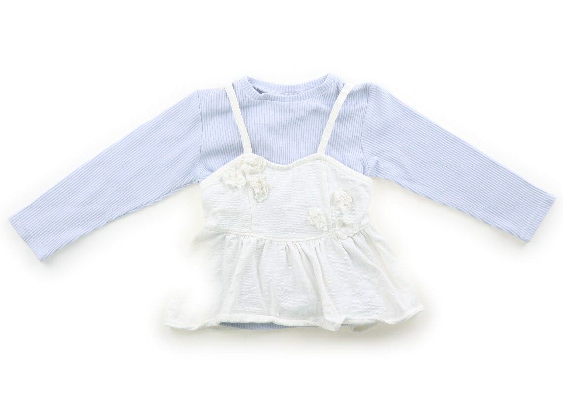プティマイン petit main ベスト 100 女の子 白、ライトブルー 子供服 ベビー服 キッズ アウトレット ユーズド 【中古】キッズ・ベビー・マタニティ
