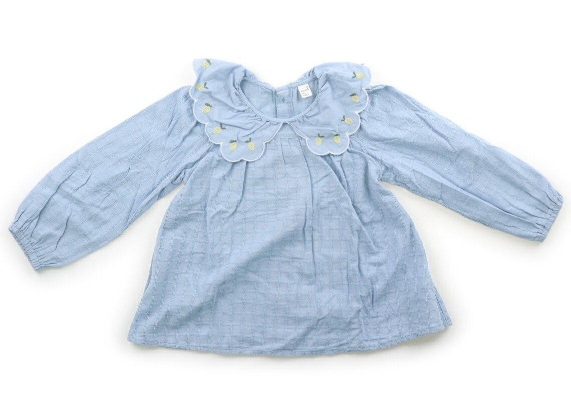 アプレレクール apres les cours シャツ・ブラウス 110 女の子 ライトブルー、レモン刺しゅう 子供服 ベビー服 キッズ アウトレット ユーズド 【中古】キッズ・ベビー・マタニティ