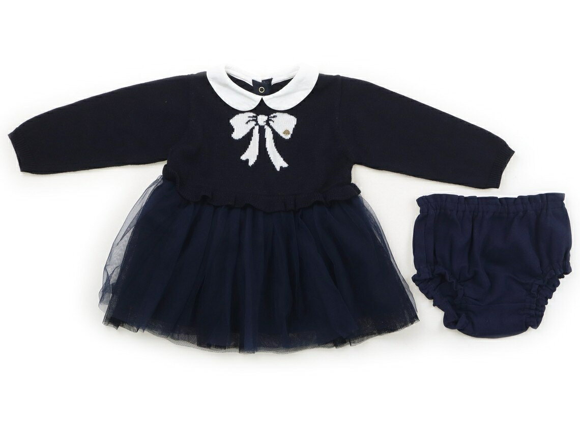 ケイトスペード Kate Spade ワンピース 80 女の子 ネイビー・リボン 子供服 ベビー服 キッズ アウトレット ユーズド 【中古】キッズ・ベビー・マタニティ