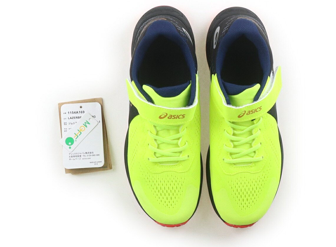 アシックス Asics スニーカー 靴20cm〜 男の子 蛍光イエロー・ネイビー 子供服 ベビー服 キッズ アウトレット ユーズド 【中古】キッズ・ベビー・マタニティ
