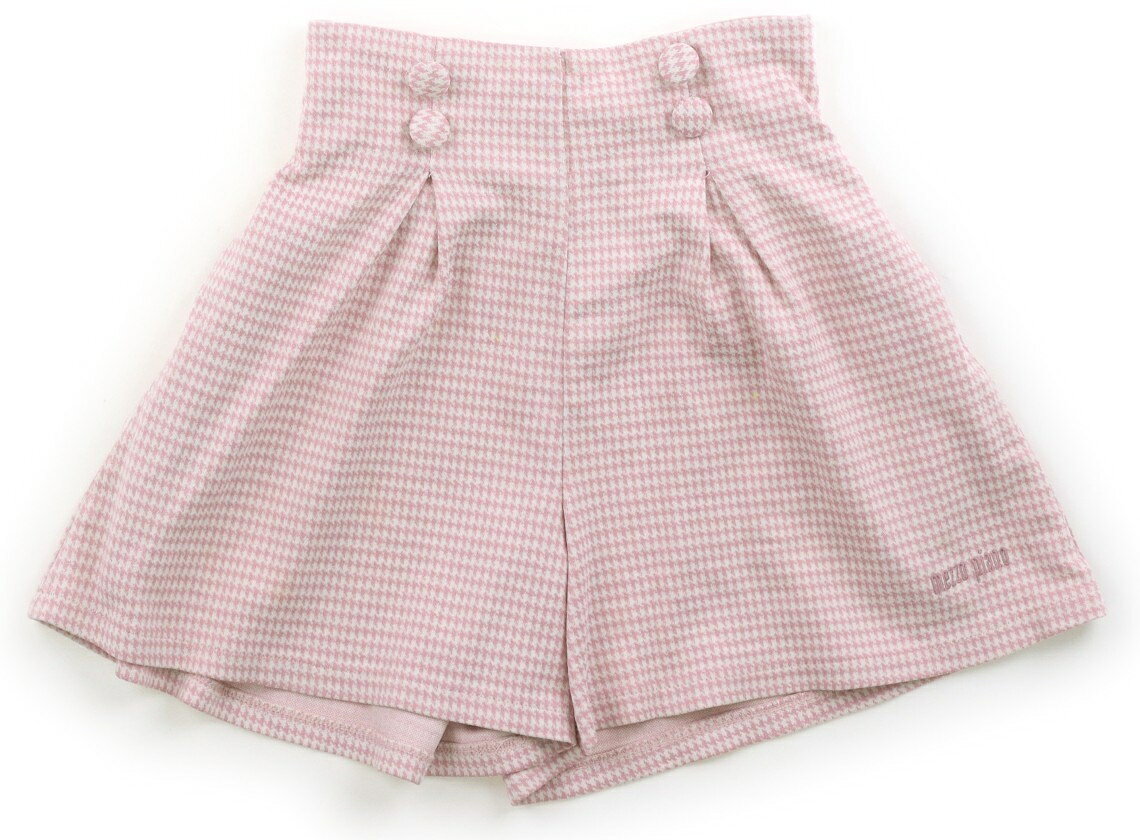 メゾピアノ mezzo piano キュロット 130 女の子 格子柄・白・くすみピンク 子供服 ベビー服 キッズ アウトレット ユーズド 【中古】キッズ・ベビー・マタニティ