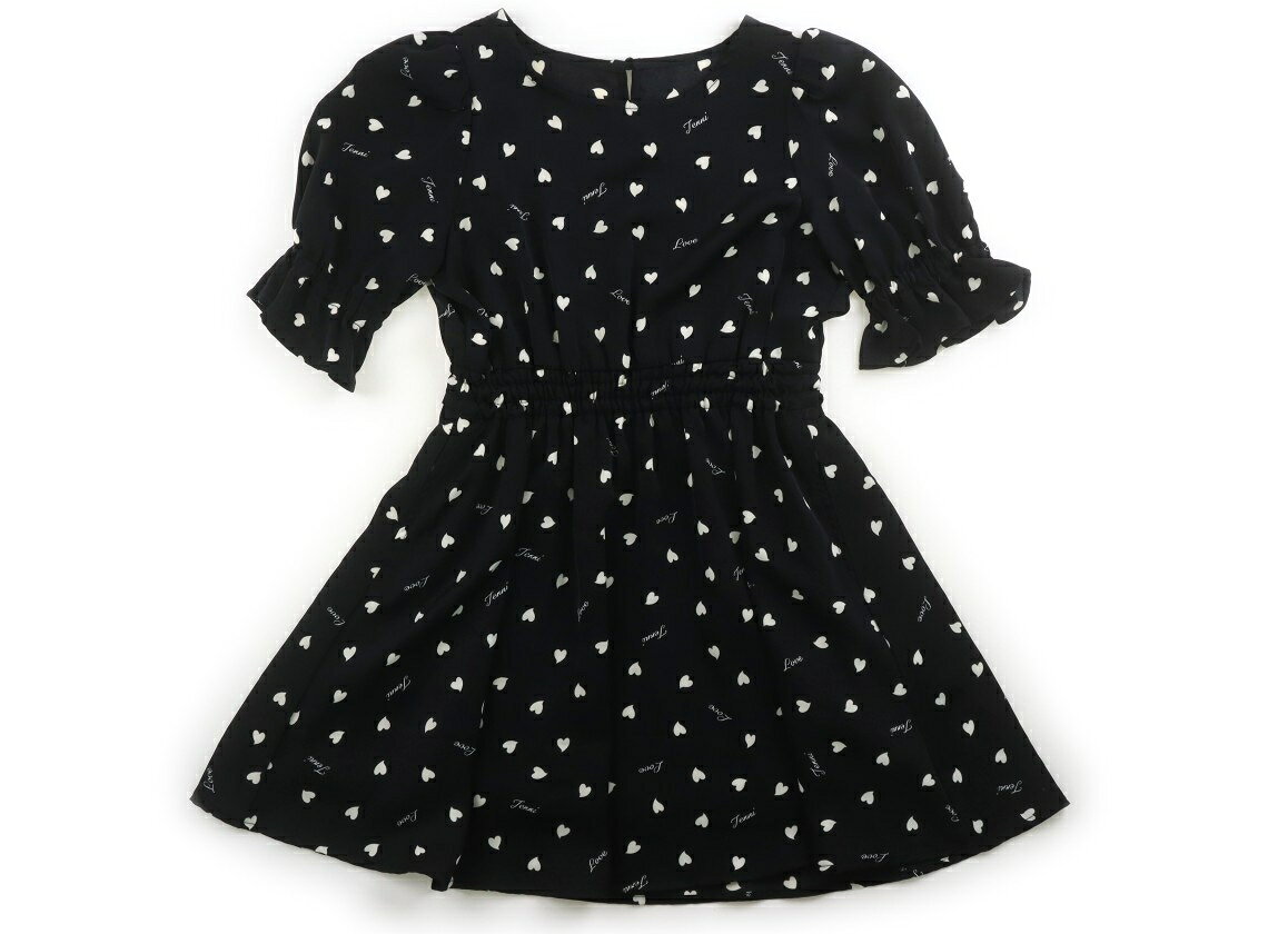 ジェニィ JENNI ワンピース 130 女の子 黒、オフホワイトハート柄 子供服 ベビー服 キッズ アウトレット ユーズド 【中古】キッズ・ベビー・マタニティ