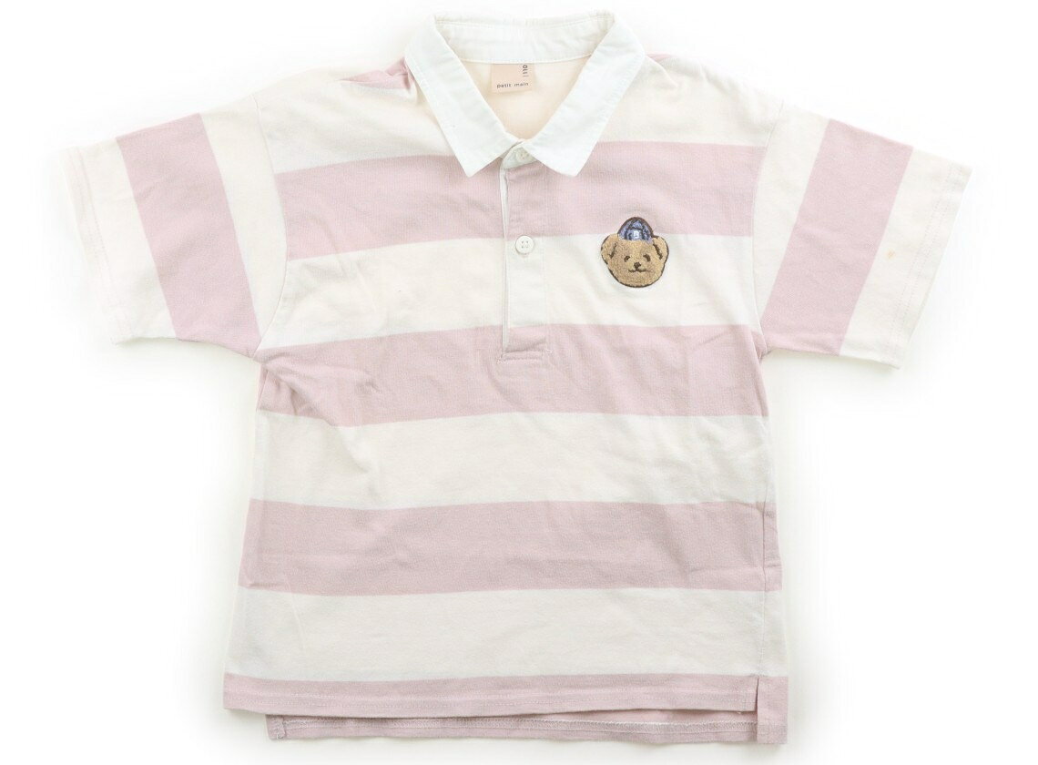 プティマイン petit main Tシャツ・カットソー 110 男の子 グレイッシュピンクボーダー・オフ白・クマ 子供服 ベビー服 キッズ アウトレット ユーズド 【中古】キッズ・ベビー・マタニティ