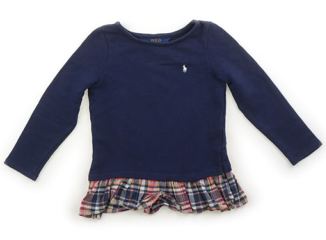 ポロラルフローレン POLO RALPH LAUREN トレーナー・プルオーバー 110 女の子 ネイビー・チェック柄 子供服 ベビー服 キッズ アウトレット ユーズド 【中古】キッズ・ベビー・マタニティ