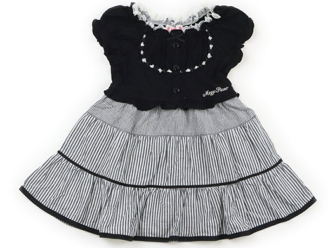 メゾピアノ mezzo piano ワンピース 90 女の子 ブラック・ホワイト 子供服 ベビー服 キッズ アウトレット ユーズド 【中古】キッズ・ベビー・マタニティ
