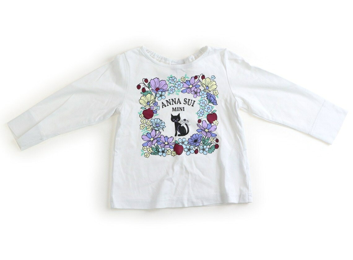 アナスイ ANNA SUI Tシャツ・カットソー 90 女の子 白、花柄、黒猫 子供服 ベビー服 キッズ アウトレット ユーズド 【中古】キッズ・ベビー・マタニティ