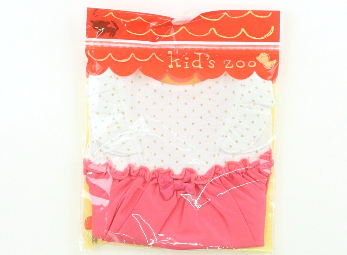 キッズズー Kids Zoo スタイ・お食事用エプロン ベビー用品 女の子 白、ピンク、金ドット 子供服 ベビー服 キッズ アウトレット ユーズド 【中古】キッズ・ベビー・マタニティ