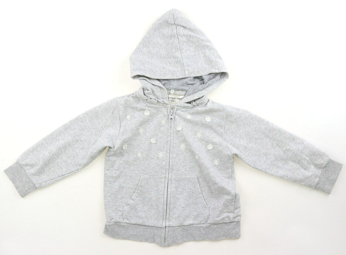 むーのんのん moononnon パーカー 100 女の子 グレー・刺しゅう 子供服 ベビー服 キッズ アウトレット ユーズド 【中古】キッズ・ベビー・マタニティ