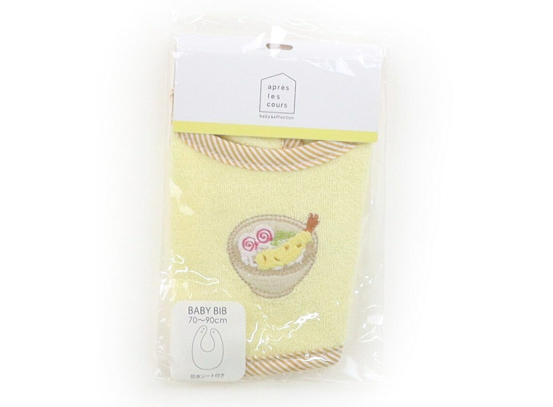 　ブランド 　apres les cours(アプレレクール) 　カテゴリー 　スタイ・お食事用エプロン 　サイズ 　ベビー用品 　色 　黄色、ストライプ、天ぷらうどん 　状態 　N 　記名 　なし 　ジャンル 　Girl 新品タグ付きです。実際のサイズ表記は70-90ですが、小さめでタオル素材です。 ＊【状態】【サイズ】に関しての詳しい説明はこちら