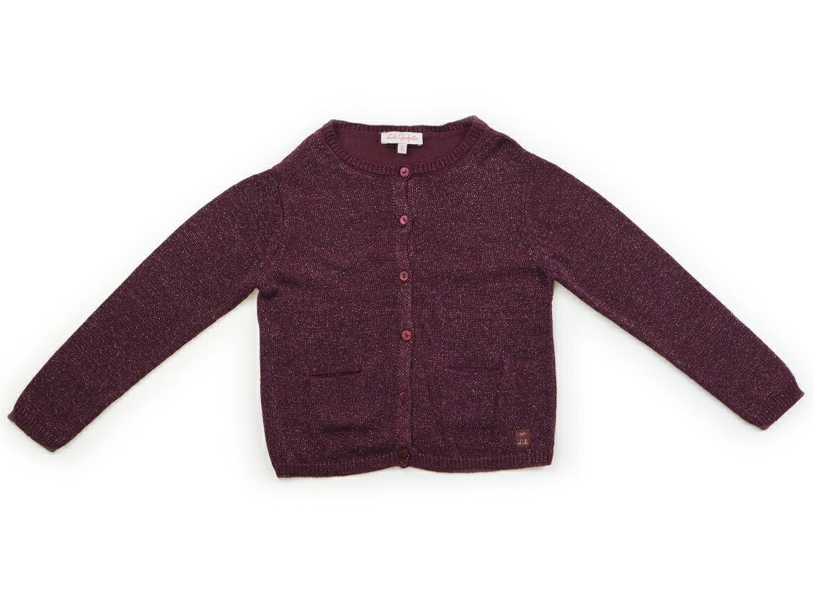 　ブランド 　Lili Gaufrette(リリゴーフレット) 　カテゴリー 　カーディガン 　サイズ 　110サイズ 　色 　ワインレッド・ラメ 　状態 　★★★ 　記名 　なし 　ジャンル 　Girl 品質タグが切られています。若干の毛羽立ちがありますが、目立った汚れはありません。 ＊【状態】【サイズ】に関しての詳しい説明はこちら