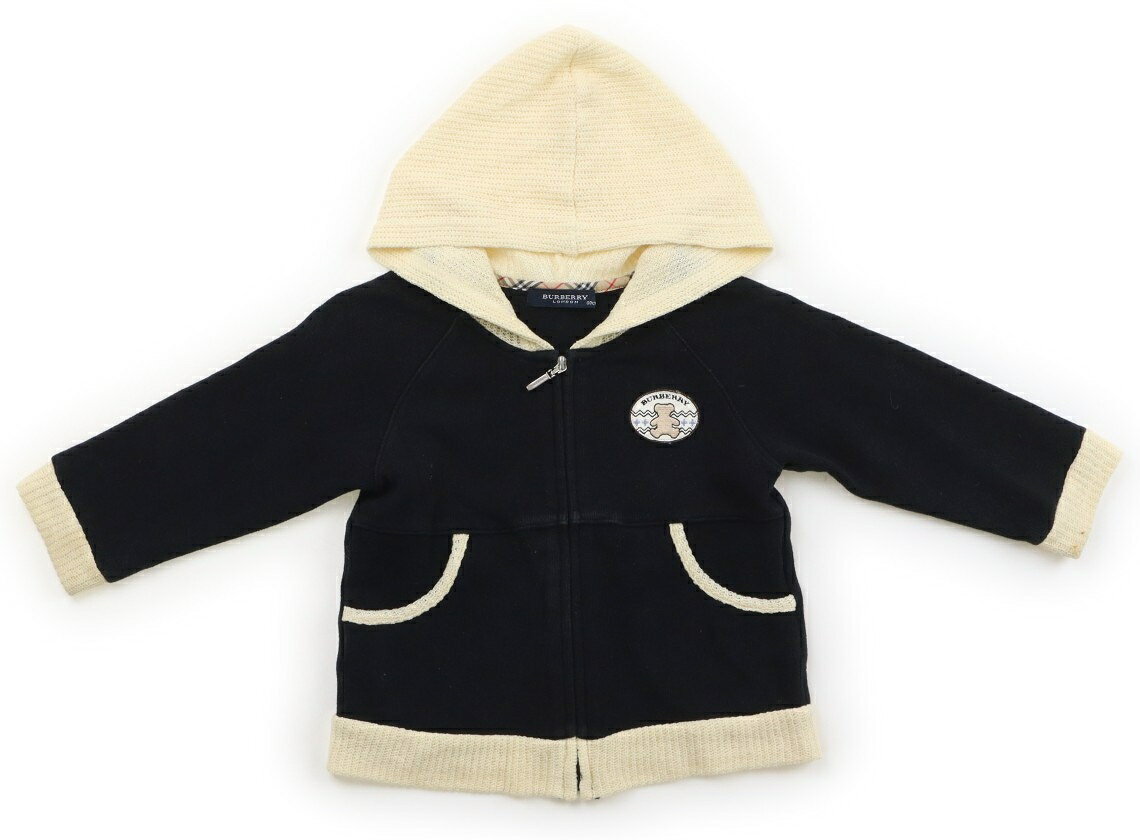 バーバリー BURBERRY パーカー 80 女の子 ブラック・生成り 子供服 ベビー服 キッズ アウトレット ユーズド 【中古】キッズ・ベビー・マタニティ