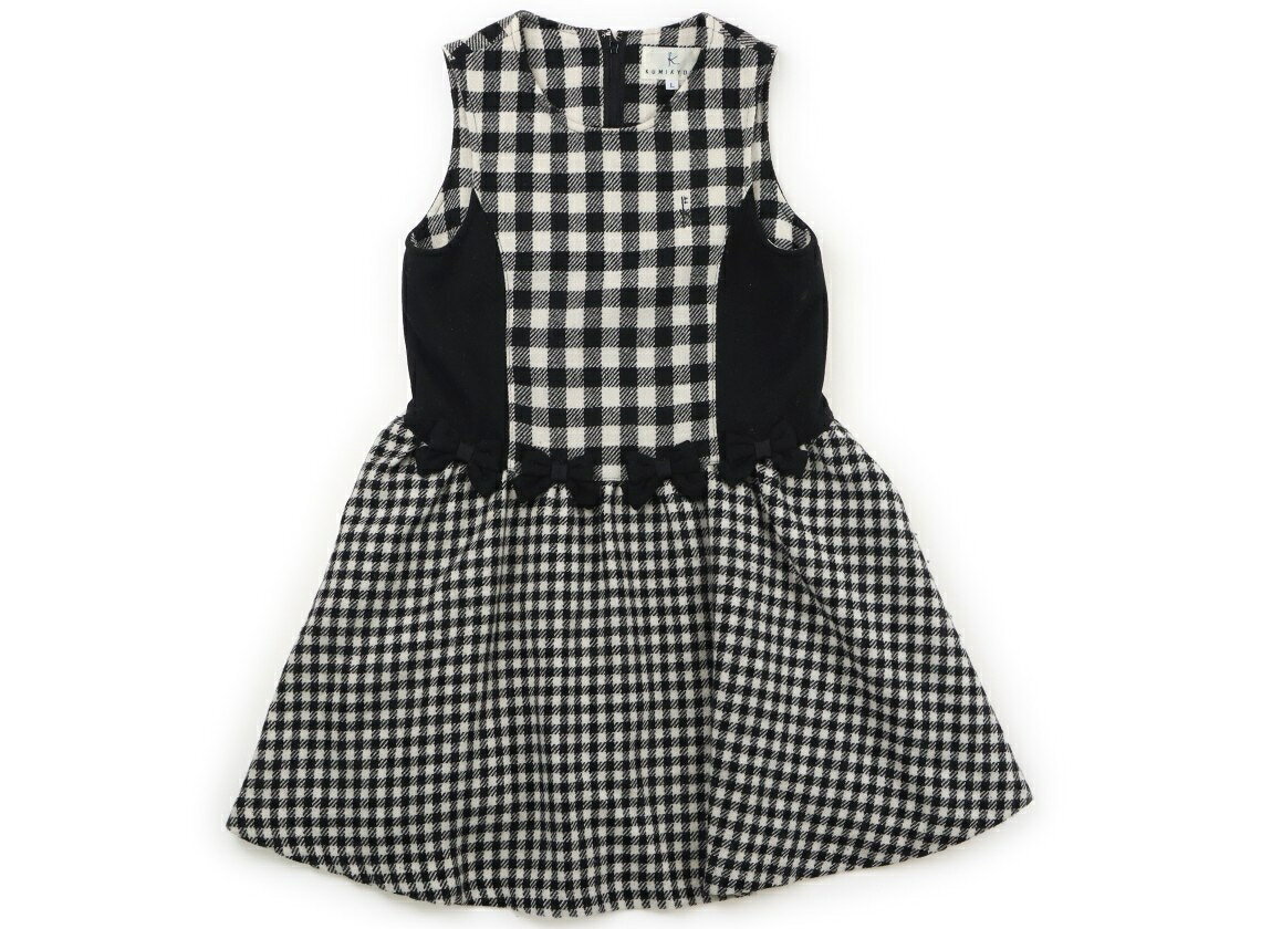 組曲 Kumikyoku ジャンパースカート 120 女の子 チェック柄ブラックホワイト 子供服 ベビー服 キッズ アウトレット ユーズド 【中古】キッズ・ベビー・マタニティ
