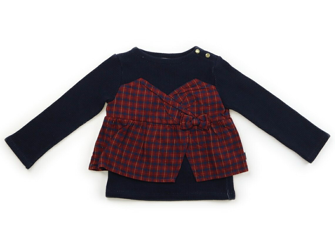 組曲 Kumikyoku トレーナー・プルオーバー 110 女の子 ネイビー・エンジチェック 子供服 ベビー服 キッズ アウトレット ユーズド 【中古】キッズ・ベビー・マタニティ