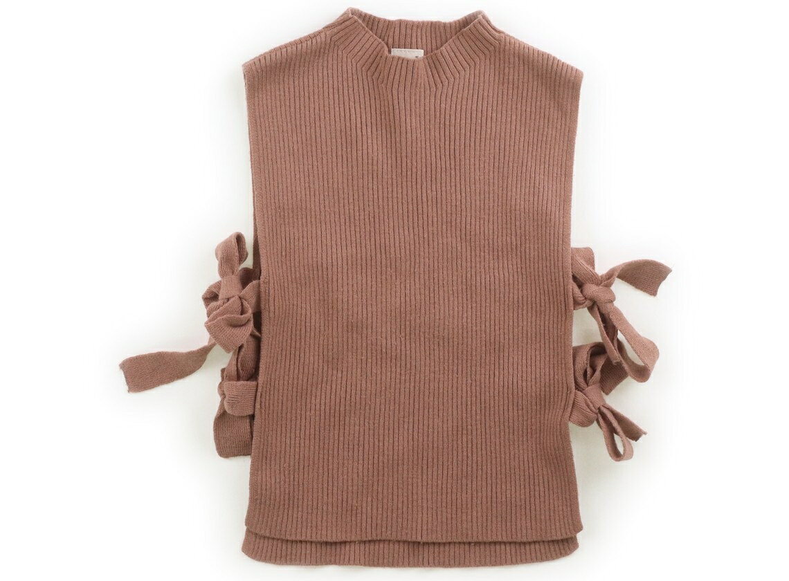 プティマイン petit main ベスト 100 女の子 ブラウン、リボン 子供服 ベビー服 キッズ アウトレット ユーズド 【中古】キッズ・ベビー・マタニティ