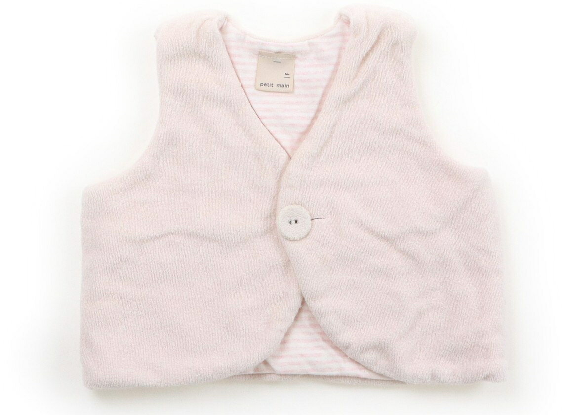 プティマイン petit main ベビーベスト 70 女の子 ライトピンク 子供服 ベビー服 キッズ アウトレット ユーズド 【中古】キッズ・ベビー・マタニティ