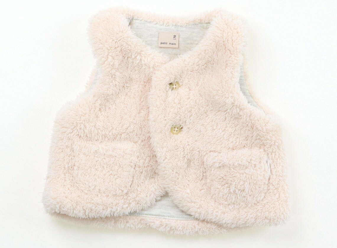 プティマイン petit main ベビーベスト 70 女の子 ピンク 子供服 ベビー服 キッズ アウトレット ユーズド 【中古】キッズ・ベビー・マタニティ