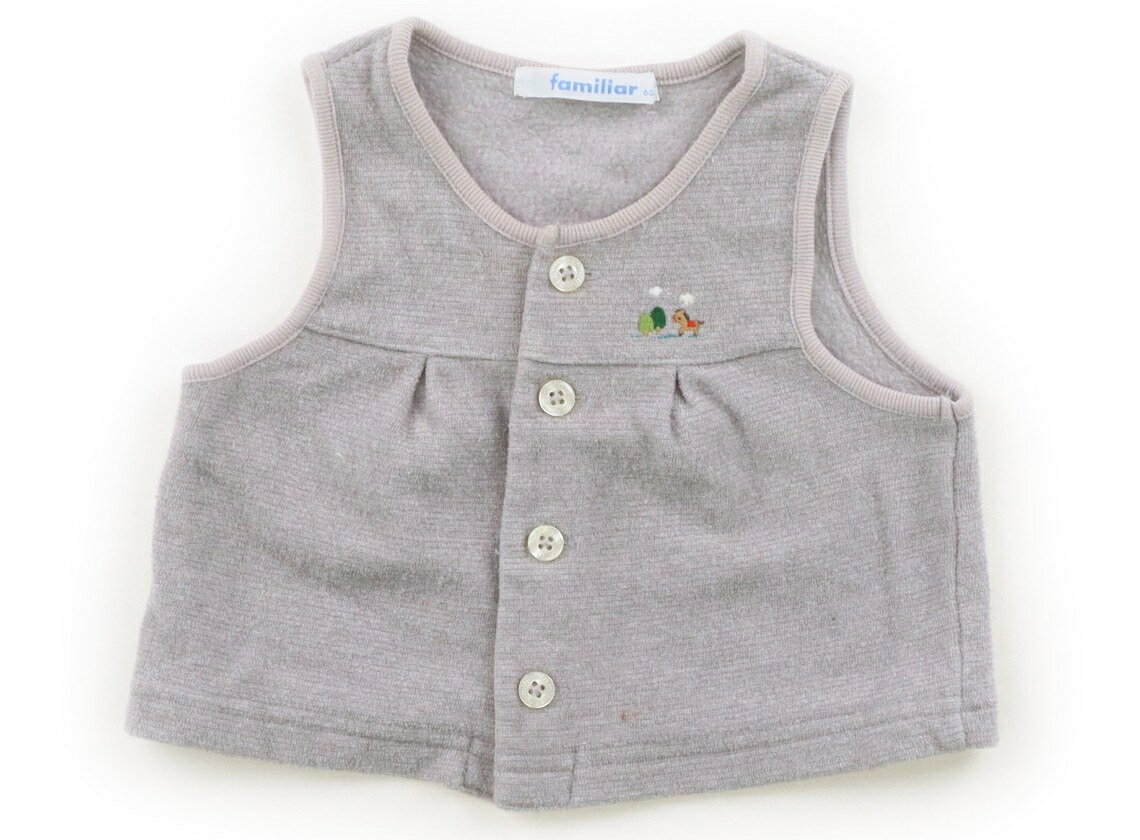 ファミリア familiar ベビーベスト 60 男の子 グレー 子供服 ベビー服 キッズ アウトレット ユーズド 【中古】キッズ・ベビー・マタニティ
