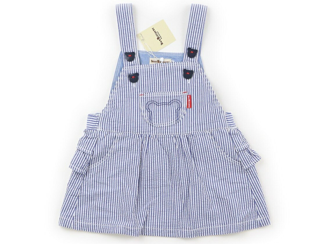 ホットビスケッツ Hot Biscuits ジャンパースカート 80 女の子 ブルーヒッコリー 子供服 ベビー服 キッズ アウトレット ユーズド 【中古】キッズ・ベビー・マタニティ