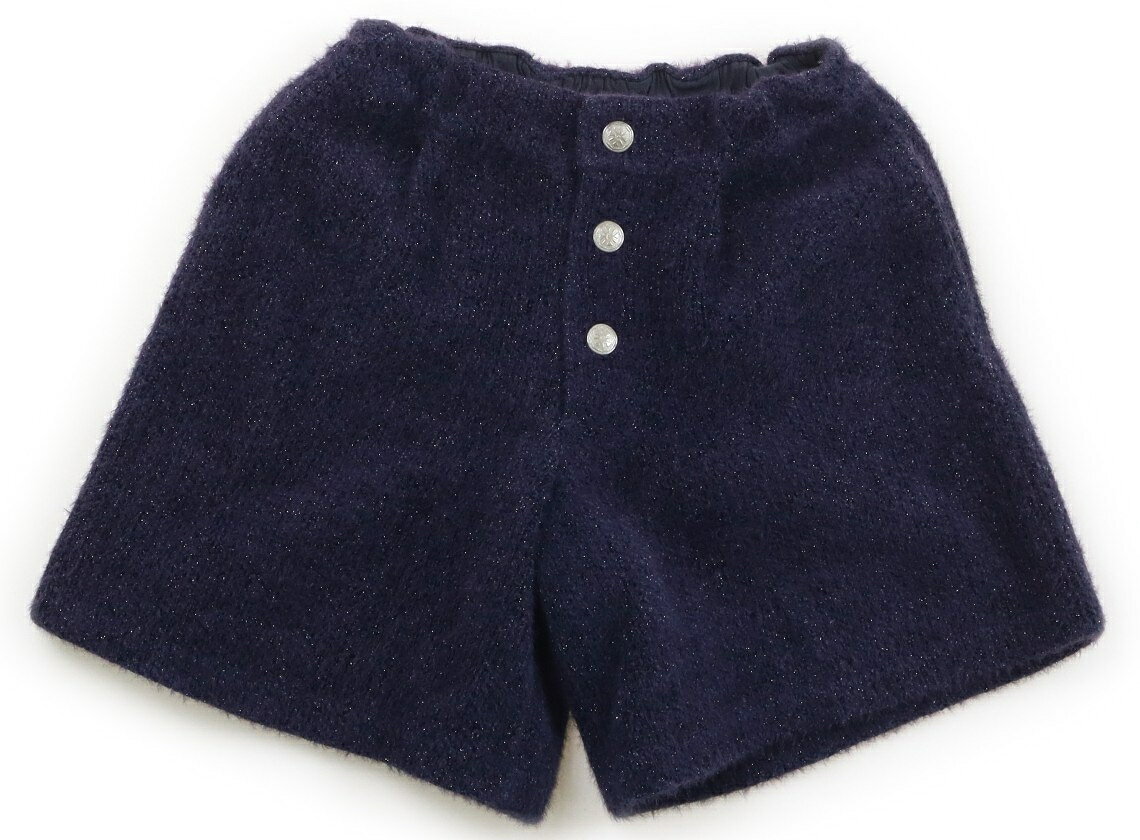 　ブランド 　BeBe Petits Pois Vert(ベベ プチ ポワ ヴェール) 　カテゴリー 　キュロット 　サイズ 　120サイズ 　色 　ネイビー・ラメ 　状態 　★★★ 　記名 　なし 　ジャンル 　Girl 起毛ニット地で、裏地付き。ウエストは半分ゴムで、前スナップボタン留め。目立つ汚れはありません。 ＊【状態】【サイズ】に関しての詳しい説明はこちら
