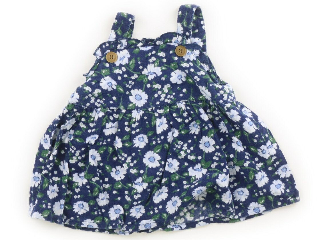 プティマイン petit main ジャンパースカート 70 女の子 ネイビー・花柄 子供服 ベビー服 キッズ アウトレット ユーズド 【中古】キッズ・ベビー・マタニティ