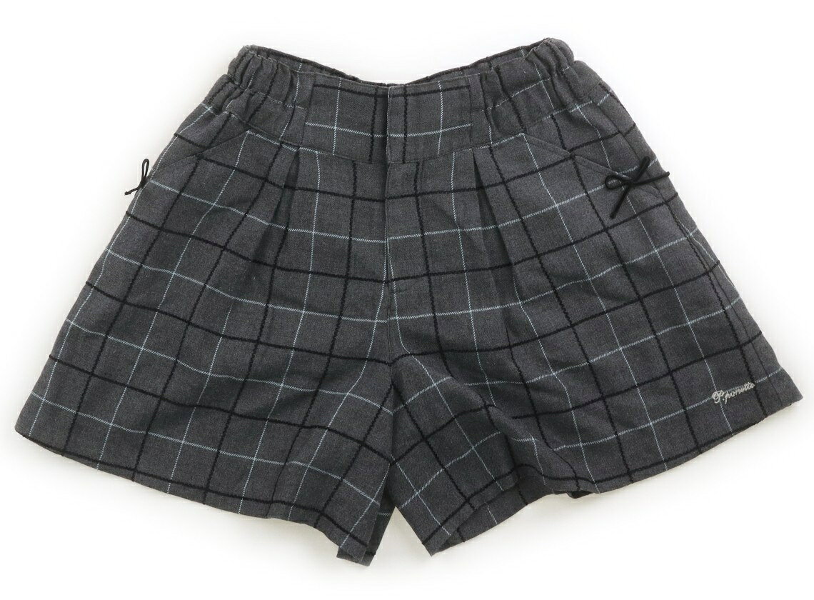 　ブランド 　pom ponette(ポンポネット) 　カテゴリー 　キュロット 　サイズ 　140サイズ 　色 　グレー・ブルー・チェック・リボン 　状態 　★★★ 　記名 　なし 　ジャンル 　Girl 微起毛チェック布帛生地で裏地付き。ウエストにサイズ調整ゴムが付いています。一部若干毛羽立ちがありますが、大きく目立つ汚れはありません。 ＊【状態】【サイズ】に関しての詳しい説明はこちら
