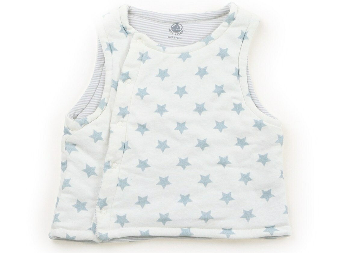 　ブランド 　PETIT BATEAU(プチバトー) 　カテゴリー 　ベビーベスト 　サイズ 　80サイズ 　色 　アイボリー・グレー・柄 　状態 　★★★ 　記名 　なし 　ジャンル 　Boy 実際のサイズ表記は18M/81cm。全体的に毛羽立ちがあります。まだまだ普段着として活躍してくれそうです。 ＊【状態】【サイズ】に関しての詳しい説明はこちら