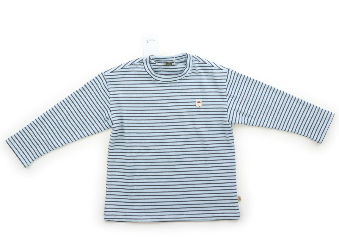 モイモルン moimoln Tシャツ・カットソー 120 男の子 水色・グレー・ボーダー 子供服 ベビー服 キッズ アウトレット ユーズド 【中古】キッズ・ベビー・マタニティ